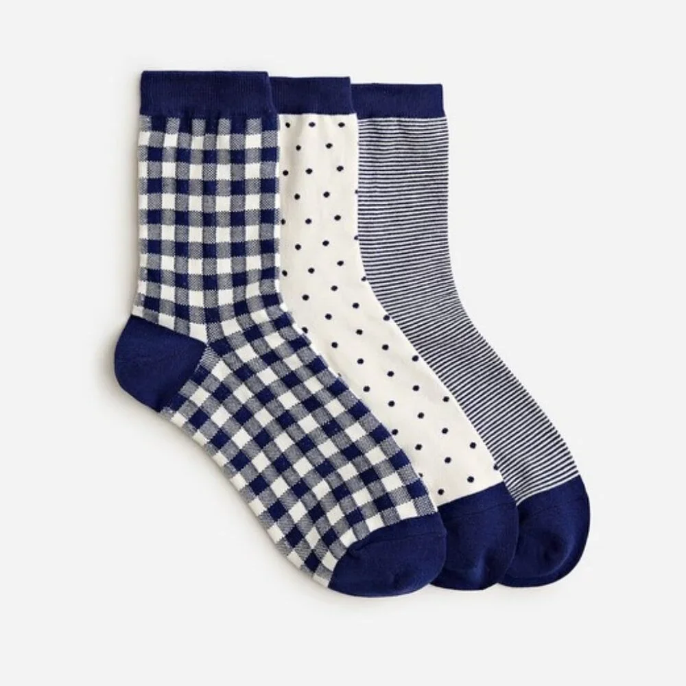 J. Crew Tartan bootie socks three-pack